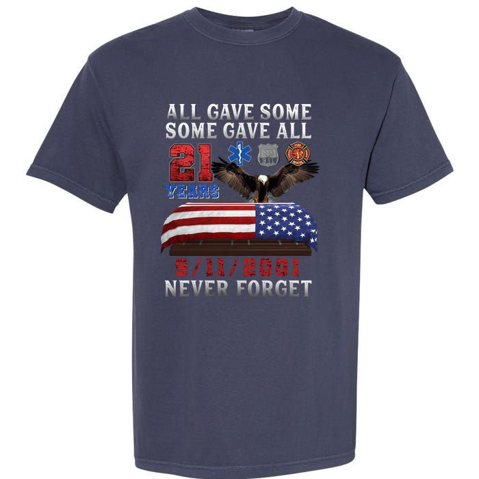 911 Never Forget 21st Anniversary Firefighters Outfits Garment-Dyed Heavyweight T-Shirt