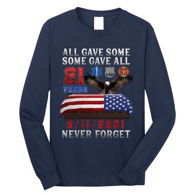 911 Never Forget 21st Anniversary Firefighters Outfits Long Sleeve Shirt