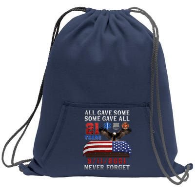 911 Never Forget 21st Anniversary Firefighters Outfits Sweatshirt Cinch Pack Bag