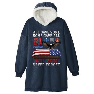 911 Never Forget 21st Anniversary Firefighters Outfits Hooded Wearable Blanket