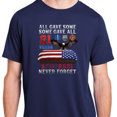 911 Never Forget 21st Anniversary Firefighters Outfits Adult ChromaSoft Performance T-Shirt