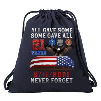 911 Never Forget 21st Anniversary Firefighters Outfits Drawstring Bag