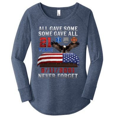 911 Never Forget 21st Anniversary Firefighters Outfits Women's Perfect Tri Tunic Long Sleeve Shirt