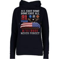 911 Never Forget 21st Anniversary Firefighters Outfits Womens Funnel Neck Pullover Hood