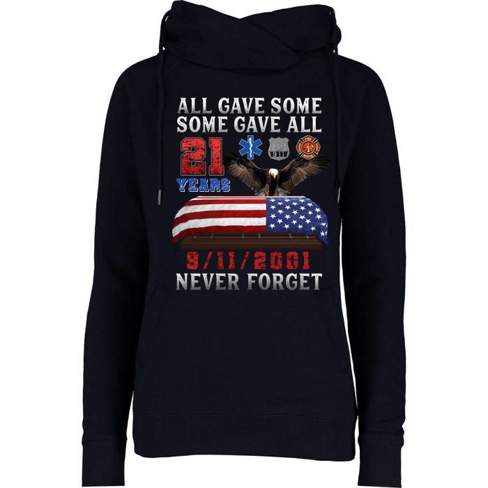 911 Never Forget 21st Anniversary Firefighters Outfits Womens Funnel Neck Pullover Hood