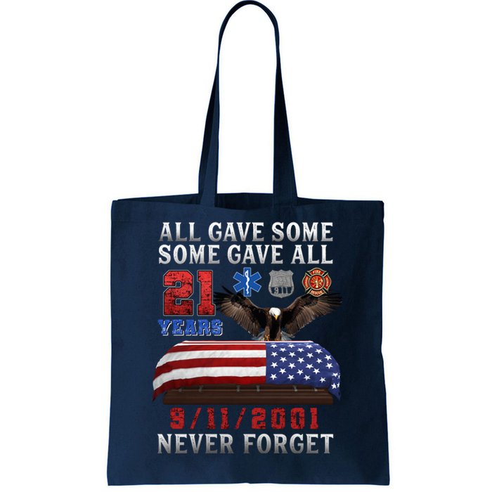 911 Never Forget 21st Anniversary Firefighters Outfits Tote Bag