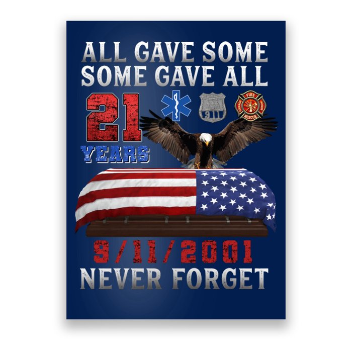 911 Never Forget 21st Anniversary Firefighters Outfits Poster