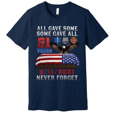 911 Never Forget 21st Anniversary Firefighters Outfits Premium T-Shirt