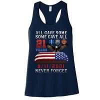 911 Never Forget 21st Anniversary Firefighters Outfits Women's Racerback Tank