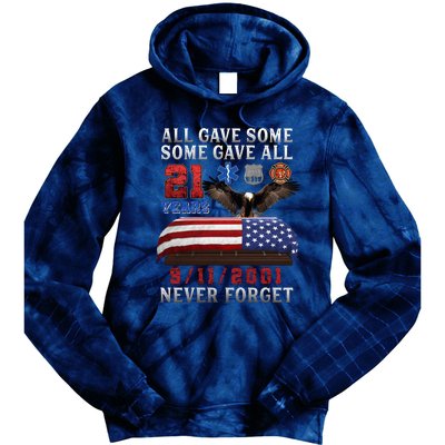 911 Never Forget 21st Anniversary Firefighters Outfits Tie Dye Hoodie