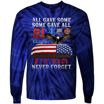 911 Never Forget 21st Anniversary Firefighters Outfits Tie-Dye Long Sleeve Shirt