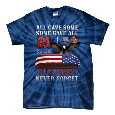 911 Never Forget 21st Anniversary Firefighters Outfits Tie-Dye T-Shirt