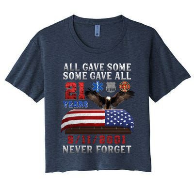 911 Never Forget 21st Anniversary Firefighters Outfits Women's Crop Top Tee