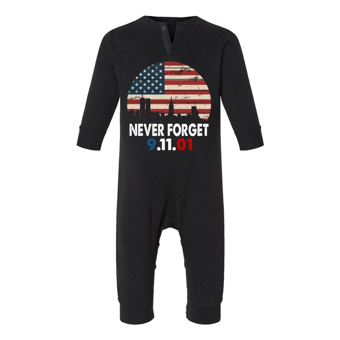 9.11.01 Never Forget 20th Anniversary Infant Fleece One Piece