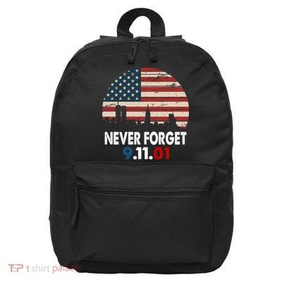 9.11.01 Never Forget 20th Anniversary 16 in Basic Backpack