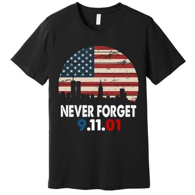 9.11.01 Never Forget 20th Anniversary Premium T-Shirt