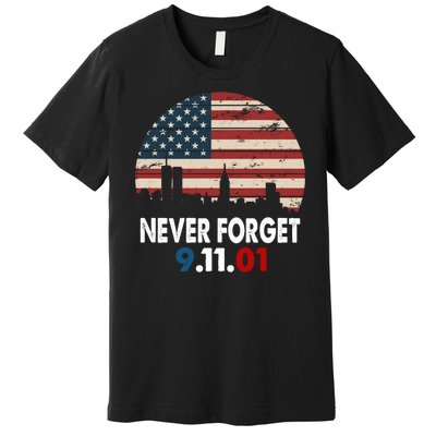 9.11.01 Never Forget 20th Anniversary Premium T-Shirt