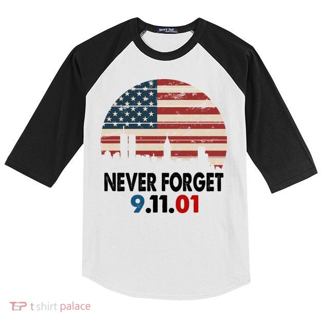 9.11.01 Never Forget 20th Anniversary Kids Colorblock Raglan Jersey