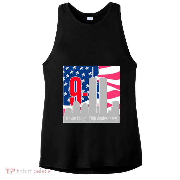 9/11 Never Forget 20th Anniversary Ladies PosiCharge Tri-Blend Wicking Tank