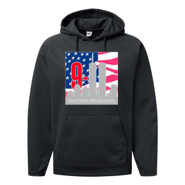 9/11 Never Forget 20th Anniversary Performance Fleece Hoodie