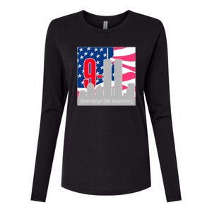 9/11 Never Forget 20th Anniversary Womens Cotton Relaxed Long Sleeve T-Shirt