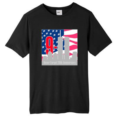 9/11 Never Forget 20th Anniversary Tall Fusion ChromaSoft Performance T-Shirt