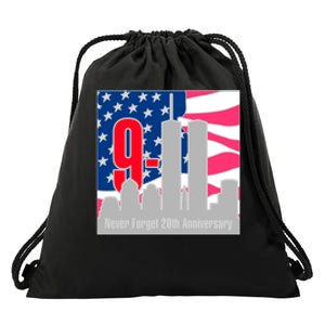 9/11 Never Forget 20th Anniversary Drawstring Bag