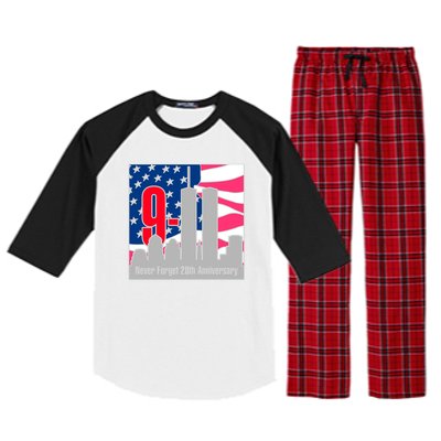 9/11 Never Forget 20th Anniversary Raglan Sleeve Pajama Set