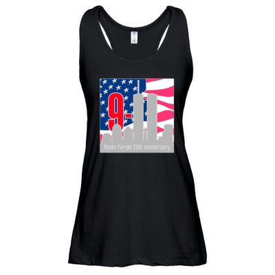 9/11 Never Forget 20th Anniversary Ladies Essential Flowy Tank