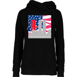 9/11 Never Forget 20th Anniversary Womens Funnel Neck Pullover Hood