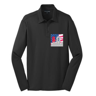 9/11 Never Forget 20th Anniversary Silk Touch Performance Long Sleeve Polo