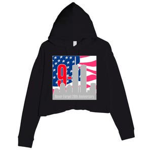 9/11 Never Forget 20th Anniversary Crop Fleece Hoodie