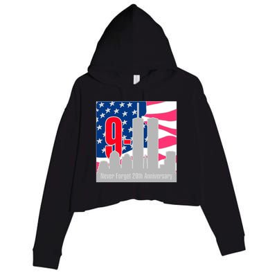 9/11 Never Forget 20th Anniversary Crop Fleece Hoodie