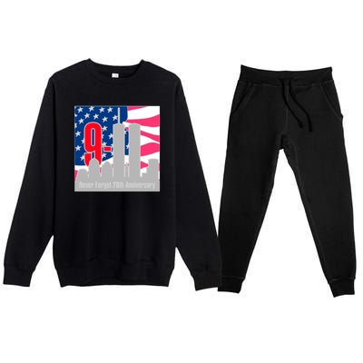 9/11 Never Forget 20th Anniversary Premium Crewneck Sweatsuit Set