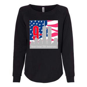 9/11 Never Forget 20th Anniversary Womens California Wash Sweatshirt