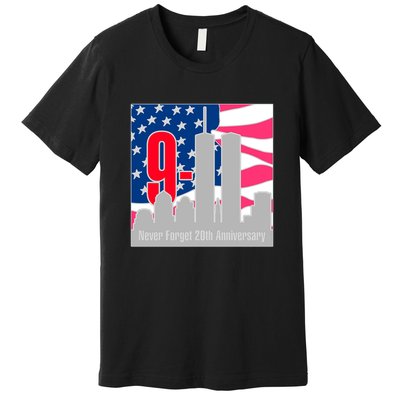 9/11 Never Forget 20th Anniversary Premium T-Shirt