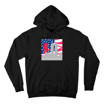 9/11 Never Forget 20th Anniversary Tall Hoodie