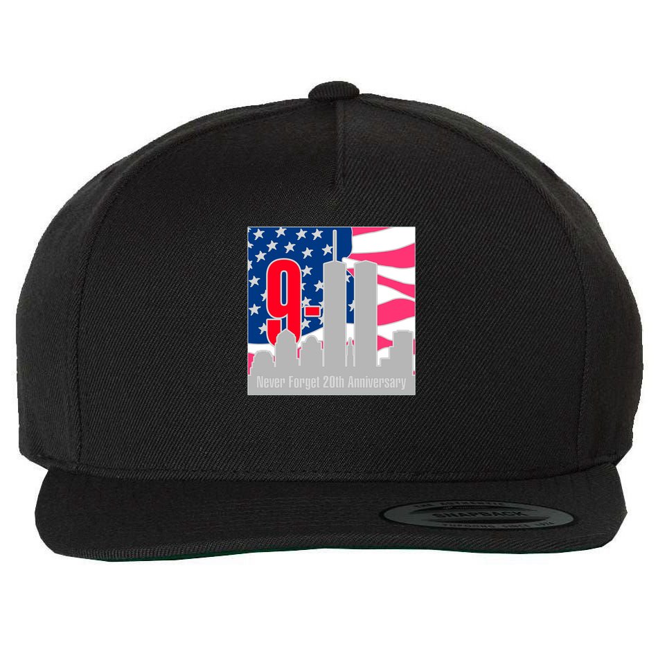 9/11 Never Forget 20th Anniversary Wool Snapback Cap
