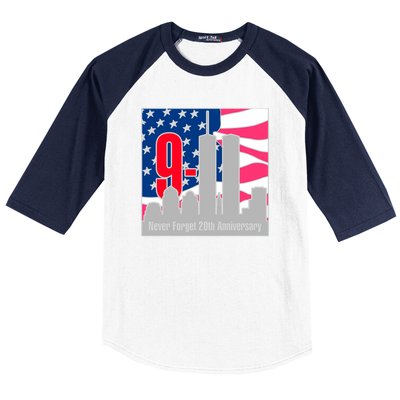 9/11 Never Forget 20th Anniversary Baseball Sleeve Shirt