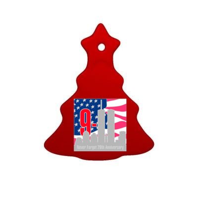 9/11 Never Forget 20th Anniversary Ceramic Tree Ornament