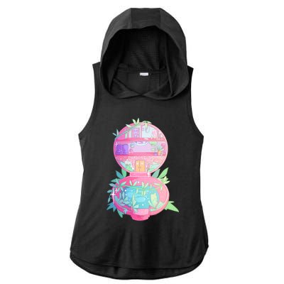 90s Nostalgia Series Pocket Garden Ladies PosiCharge Tri-Blend Wicking Draft Hoodie Tank