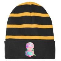 90s Nostalgia Series Pocket Garden Striped Beanie with Solid Band