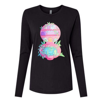 90s Nostalgia Series Pocket Garden Womens Cotton Relaxed Long Sleeve T-Shirt