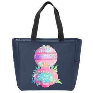 90s Nostalgia Series Pocket Garden Zip Tote Bag