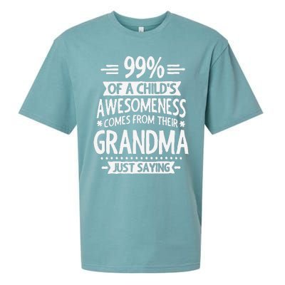 99 Of A Childs Awesomeness Comes From Their Grandma Sueded Cloud Jersey T-Shirt