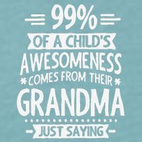 99 Of A Childs Awesomeness Comes From Their Grandma Sueded Cloud Jersey T-Shirt