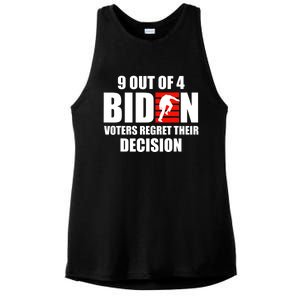 9 Out Of 4 Biden Voter Regret Their Decision Funny Stairs Ladies PosiCharge Tri-Blend Wicking Tank