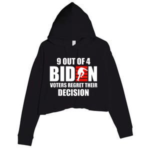 9 Out Of 4 Biden Voter Regret Their Decision Funny Stairs Crop Fleece Hoodie