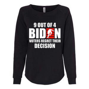 9 Out Of 4 Biden Voter Regret Their Decision Funny Stairs Womens California Wash Sweatshirt