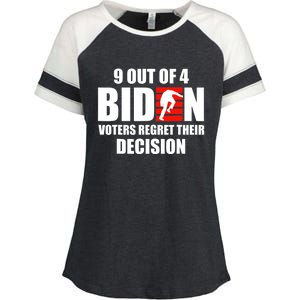 9 Out Of 4 Biden Voter Regret Their Decision Funny Stairs Enza Ladies Jersey Colorblock Tee